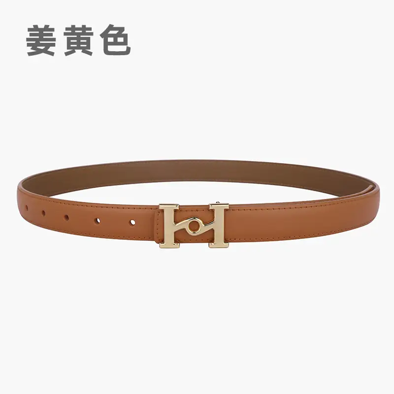 New Leather Belt Women's Retro Joker Brown Teal - Image 2