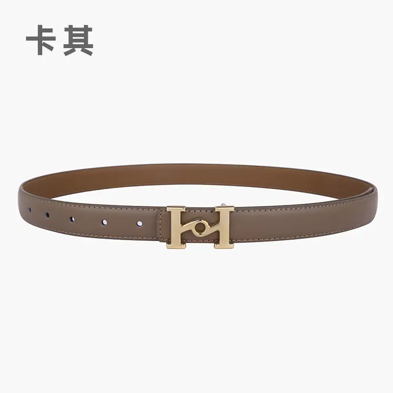 New Leather Belt Women's Retro Joker Brown Teal - Image 4