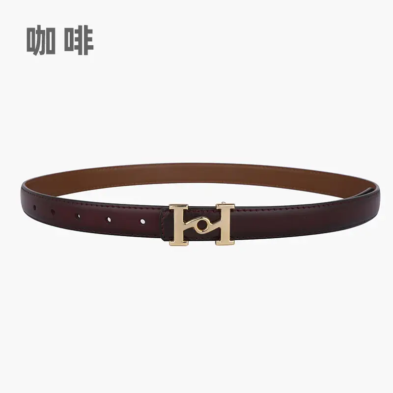 New Leather Belt Women's Retro Joker Brown Teal - Image 6