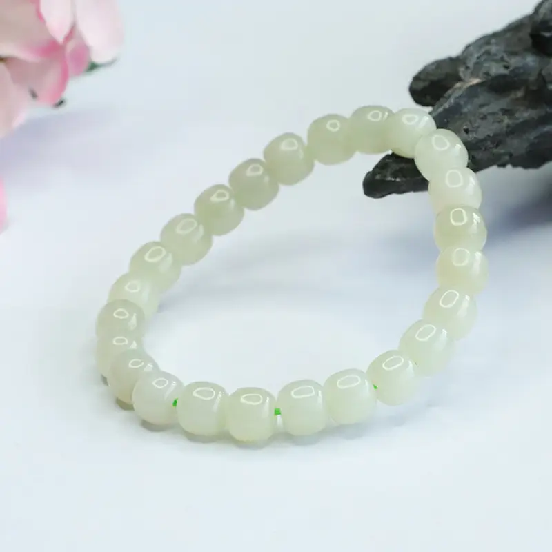 Clear Green Hetian Jade Bracelet for Men Women - Image 4