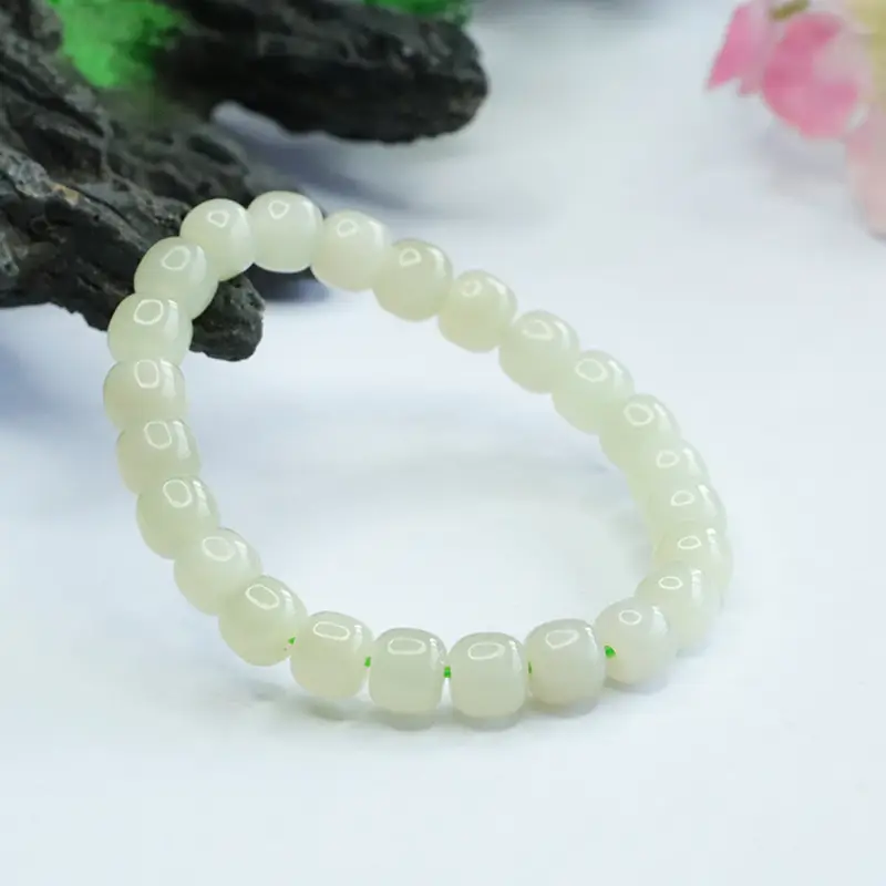 Clear Green Hetian Jade Bracelet for Men Women - Image 5