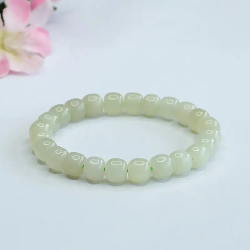 Clear Green Hetian Jade Bracelet for Men Women — feature 6