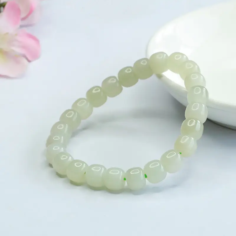 Clear Green Hetian Jade Bracelet for Men Women — feature 8
