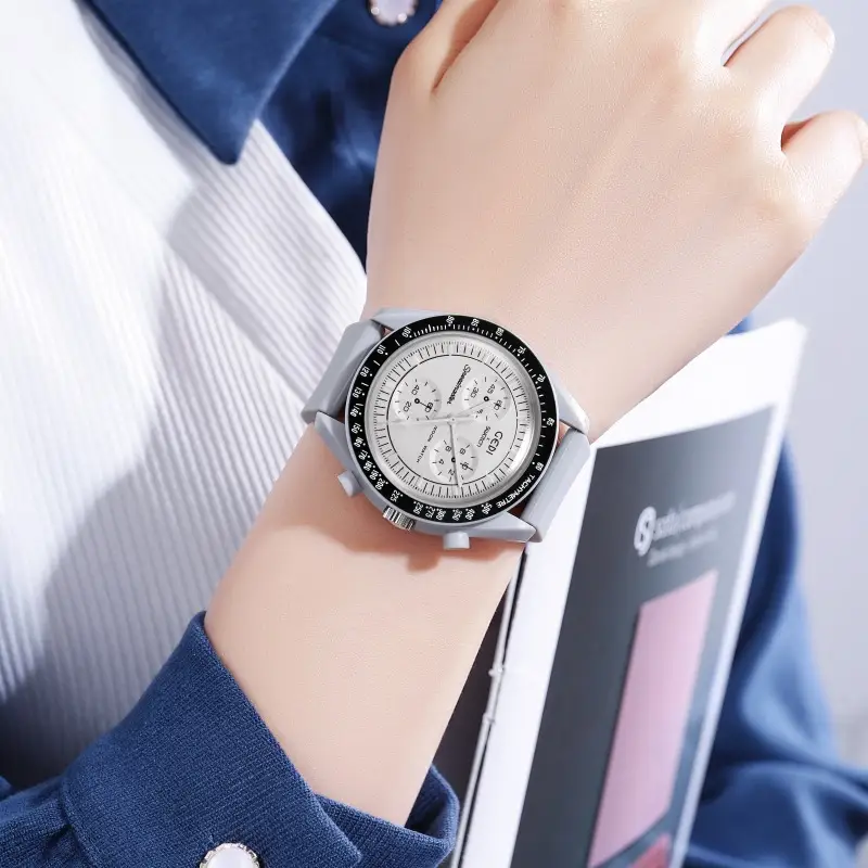 Pink Silicone Student Watch with Chronograph Function — feature 11