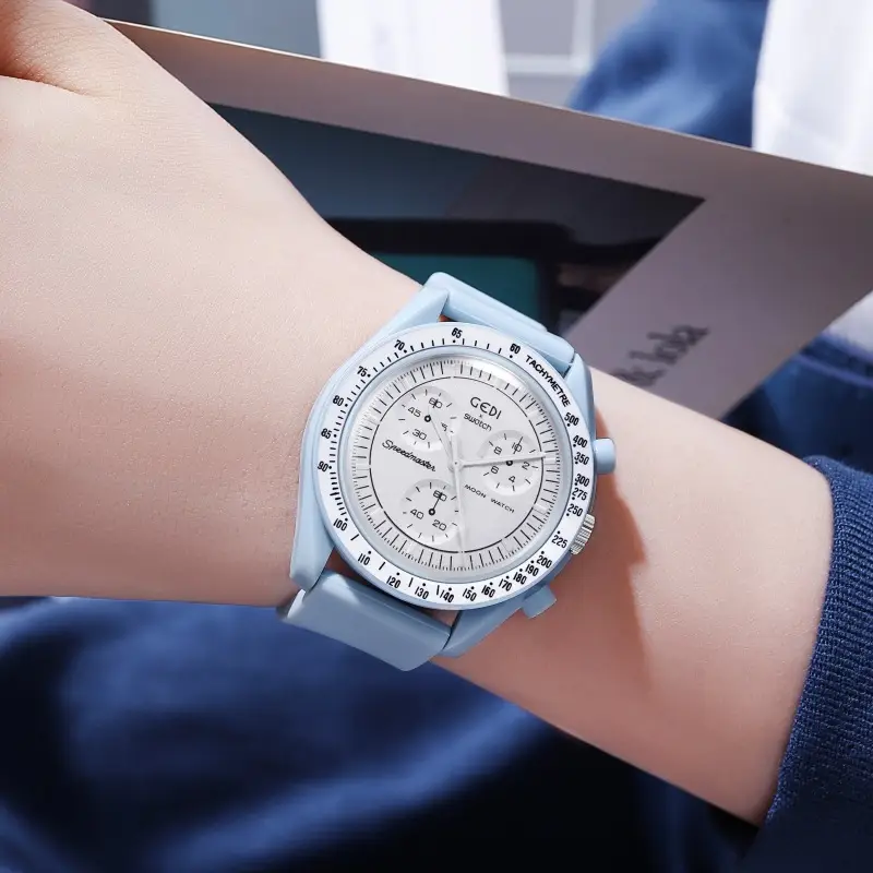 Pink Silicone Student Watch with Chronograph Function — feature 13