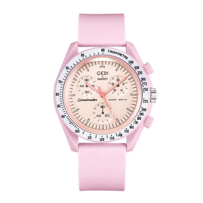 Pink Silicone Student Watch with Chronograph Function — feature 17