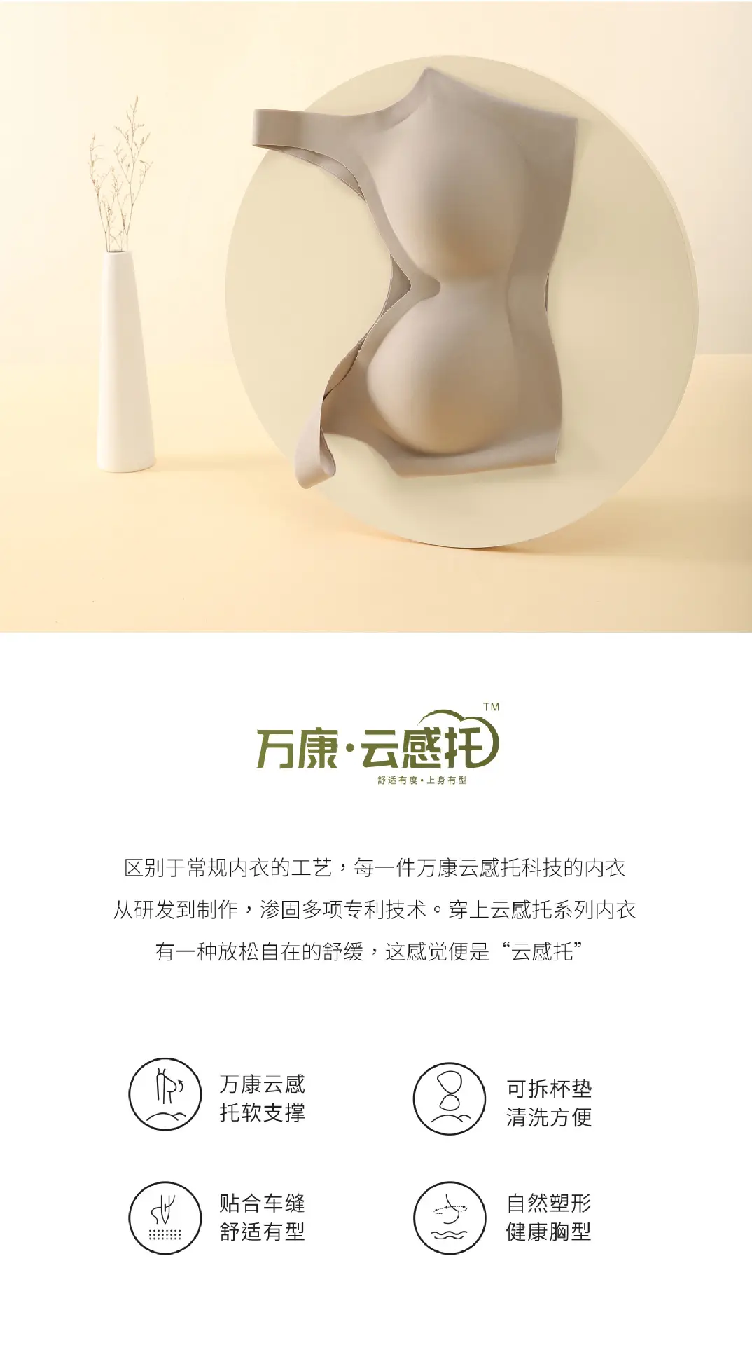 Full-Cup Wireless Bra for Women, Latex, Anti-Sagging, Breathable — feature 2