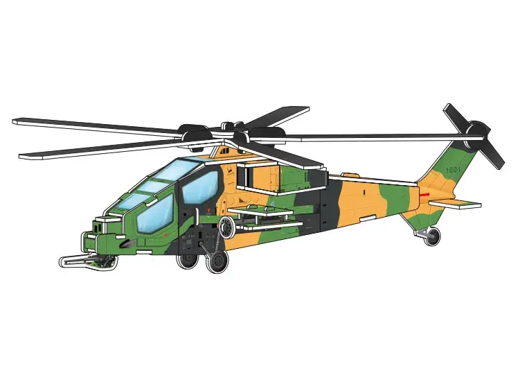 3D Jigsaw Puzzle Toy Helicopter Paper Foam Medium - Image 17