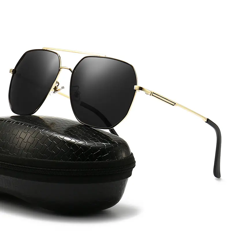 Men Metallic Polarized Driving Sunglasses UV Resistant Black - Image 6