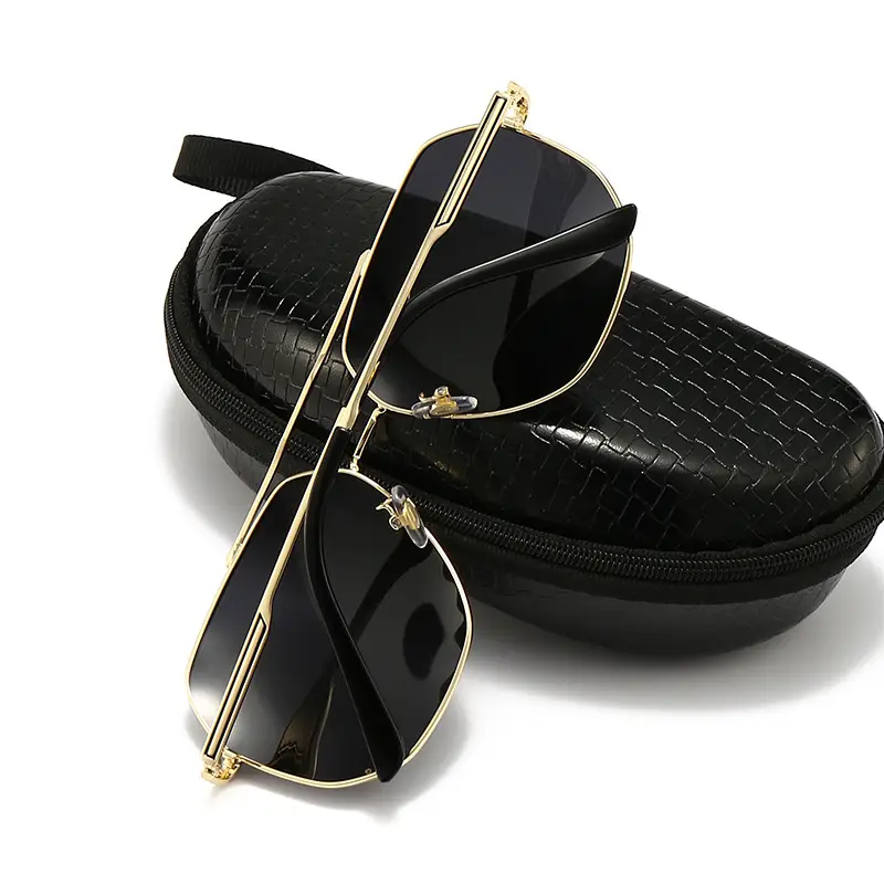 Men Metallic Polarized Driving Sunglasses UV Resistant Black - Image 7