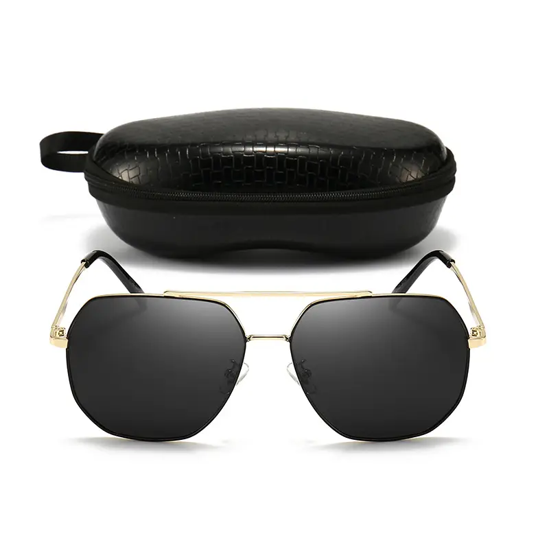 Men Metallic Polarized Driving Sunglasses UV Resistant Black - Image 8