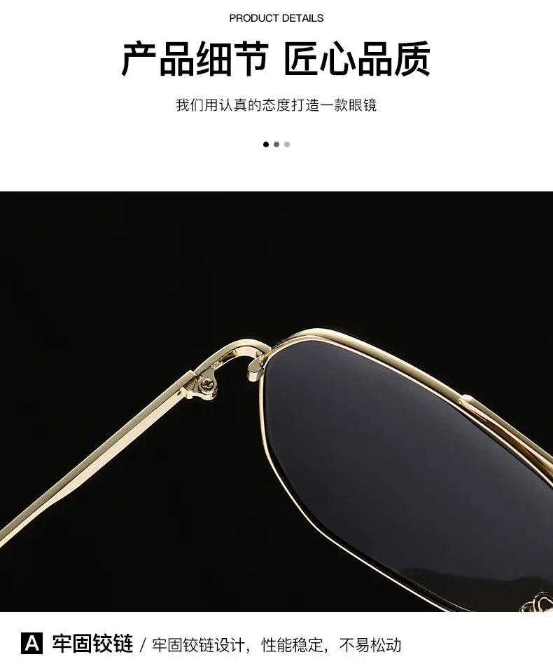 Men Metallic Polarized Driving Sunglasses UV Resistant Black — feature 10