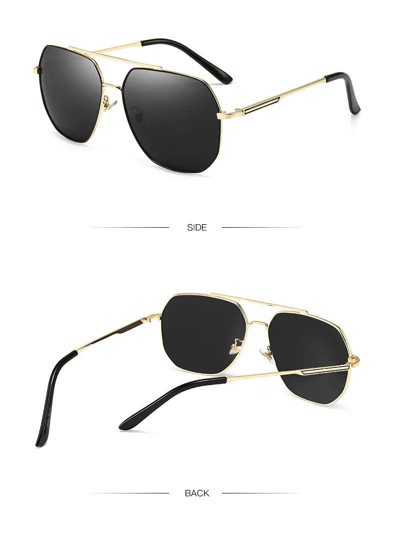 Men Metallic Polarized Driving Sunglasses UV Resistant Black — feature 14