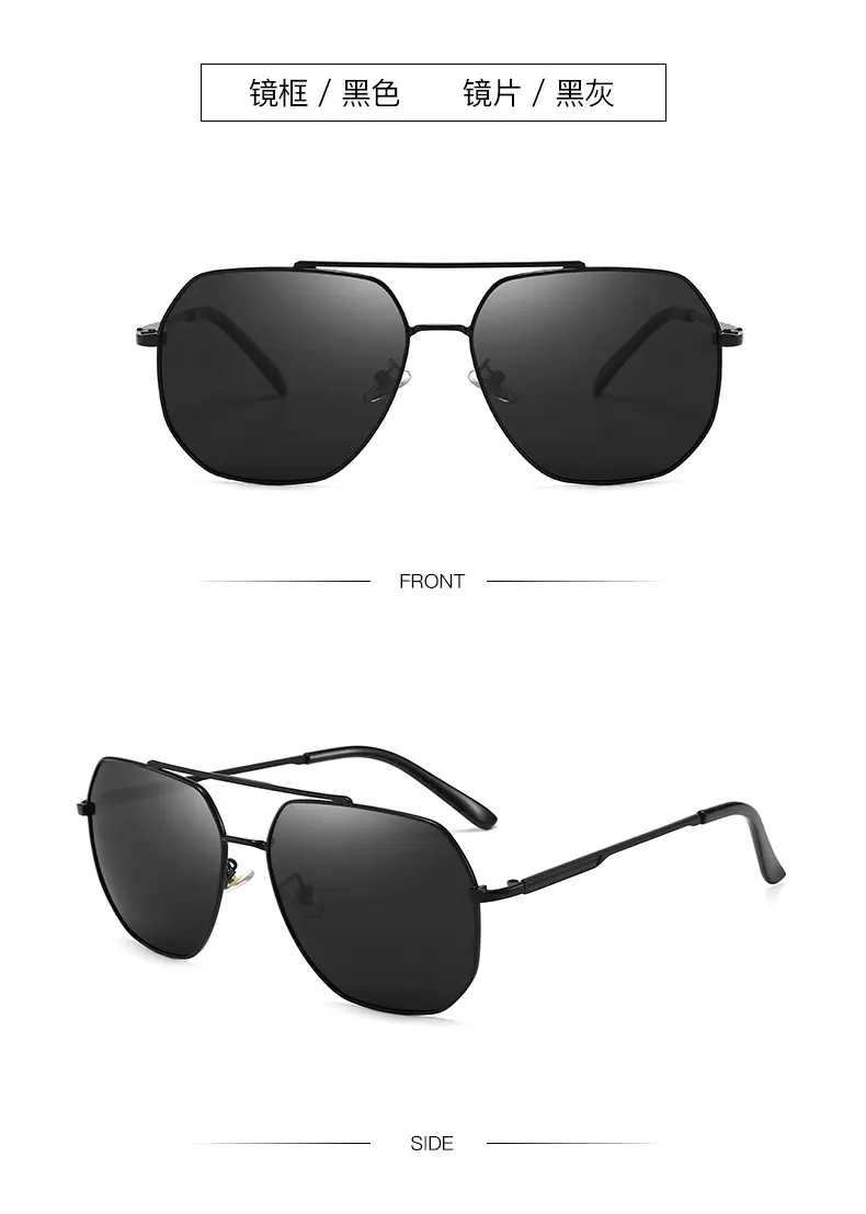 Men Metallic Polarized Driving Sunglasses UV Resistant Black — feature 15
