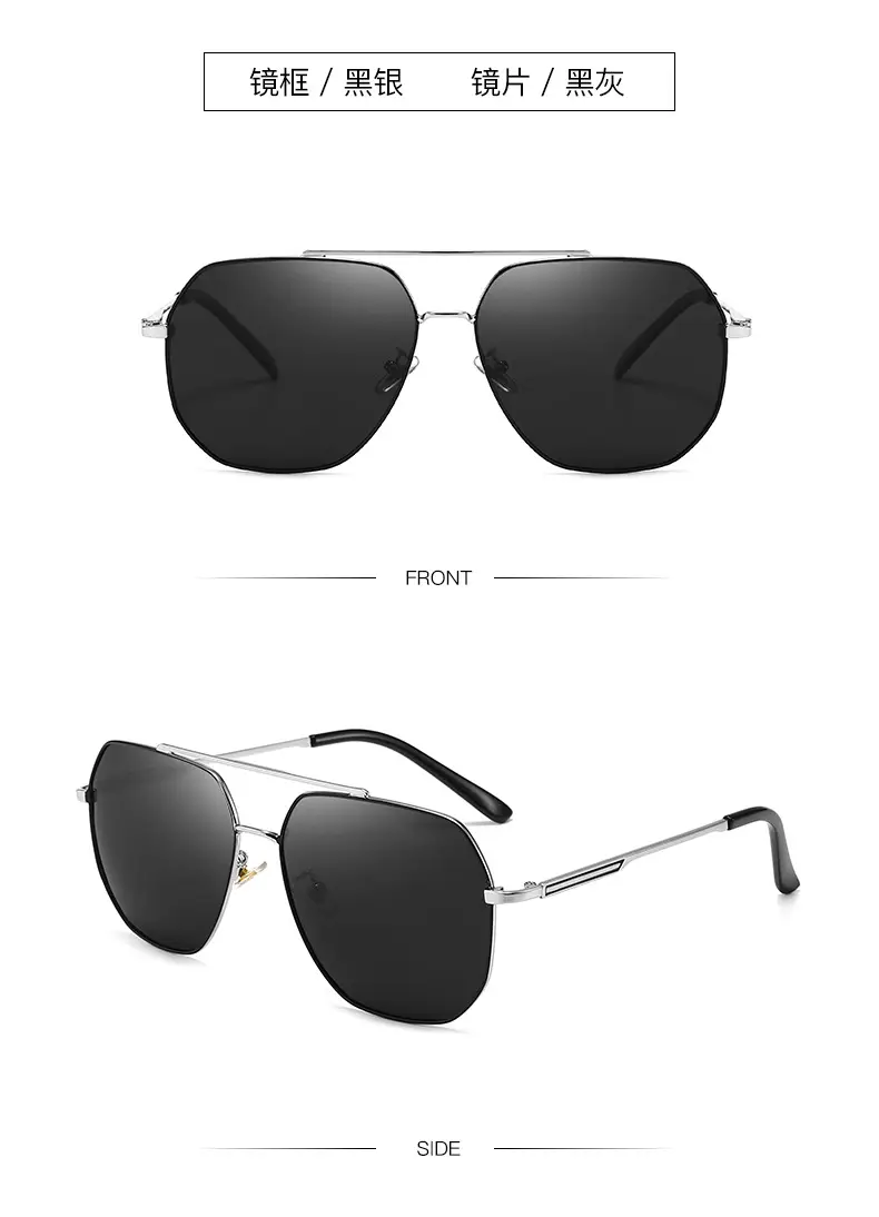 Men Metallic Polarized Driving Sunglasses UV Resistant Black — feature 17