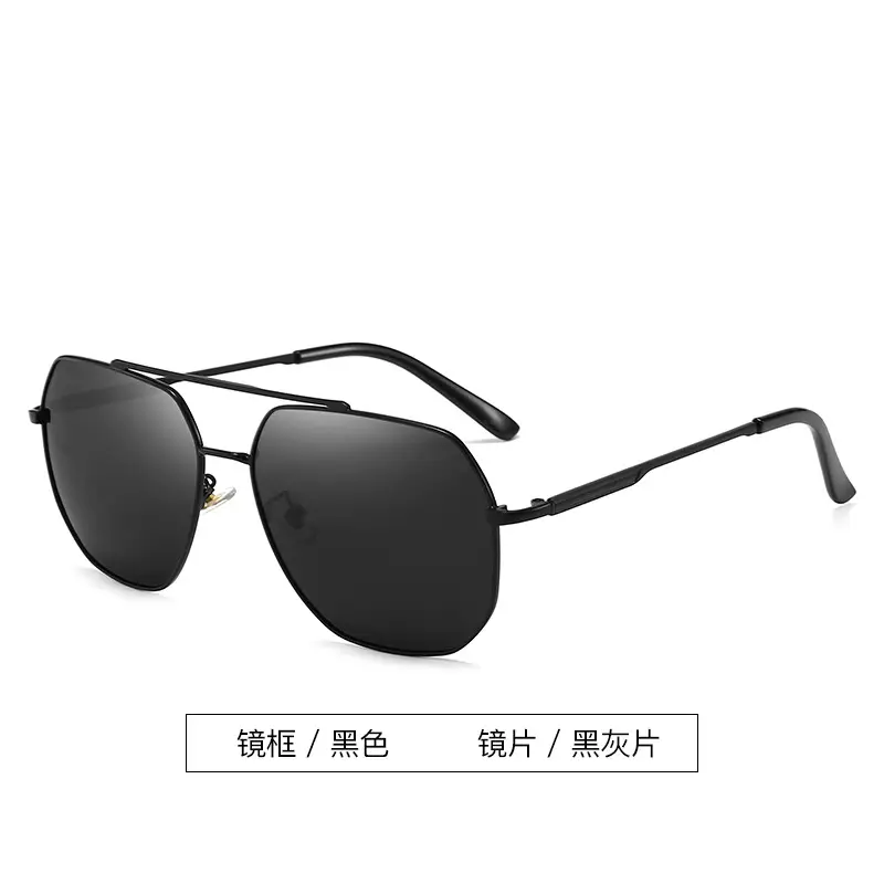 Men Metallic Polarized Driving Sunglasses UV Resistant Black - Image 2