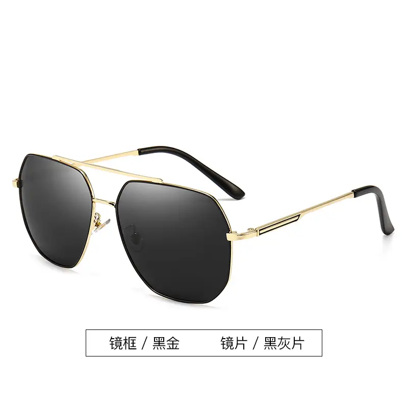 Men Metallic Polarized Driving Sunglasses UV Resistant Black - Image 4