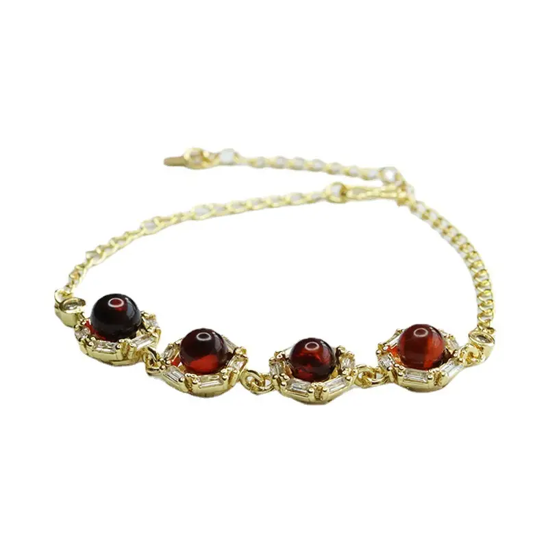Guan Yu Natural Amber Bracelet Gold Chain for Women - Image 6