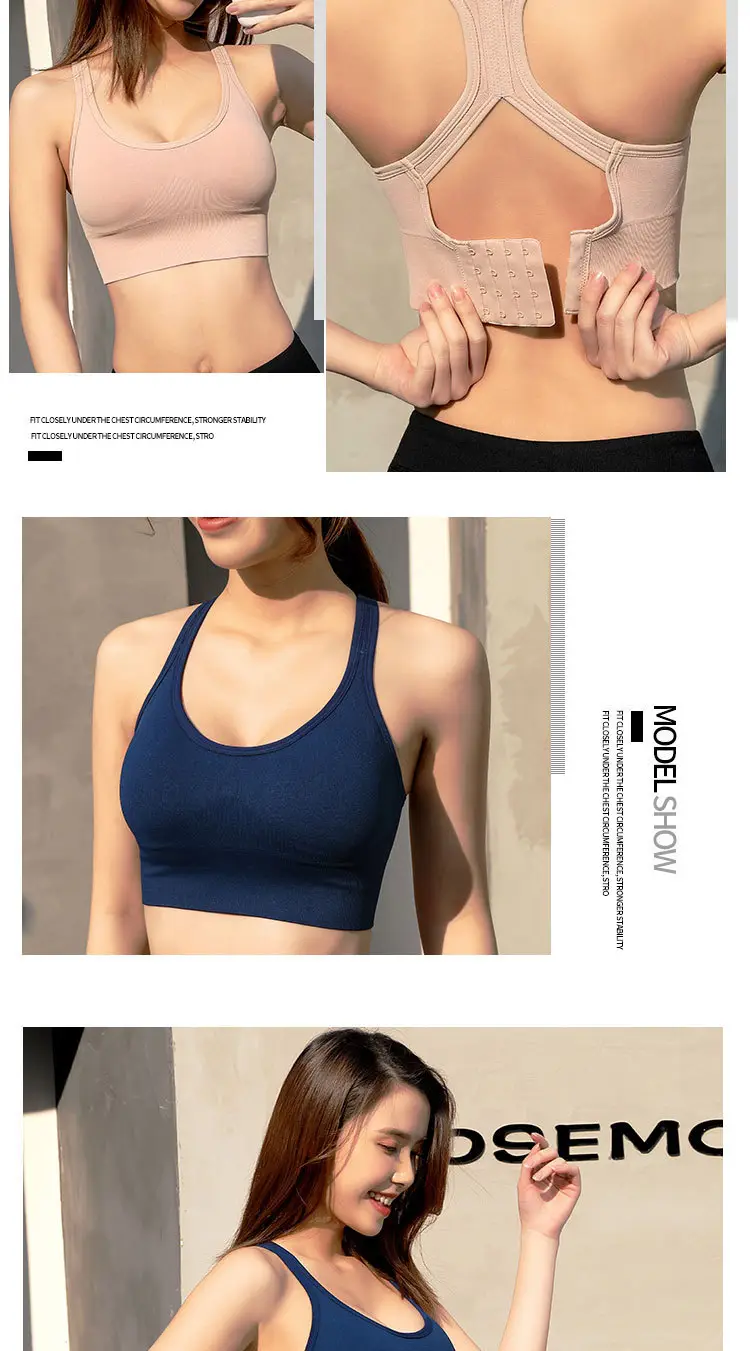 Adjustable Shockproof Sports Bra with Rear Buckle Hollow Back — feature 11