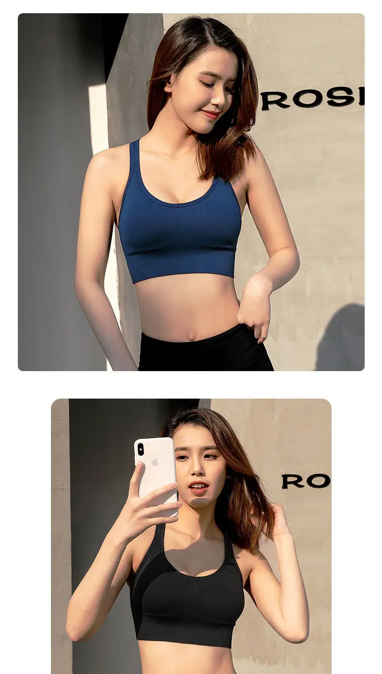 Adjustable Shockproof Sports Bra with Rear Buckle Hollow Back — feature 5