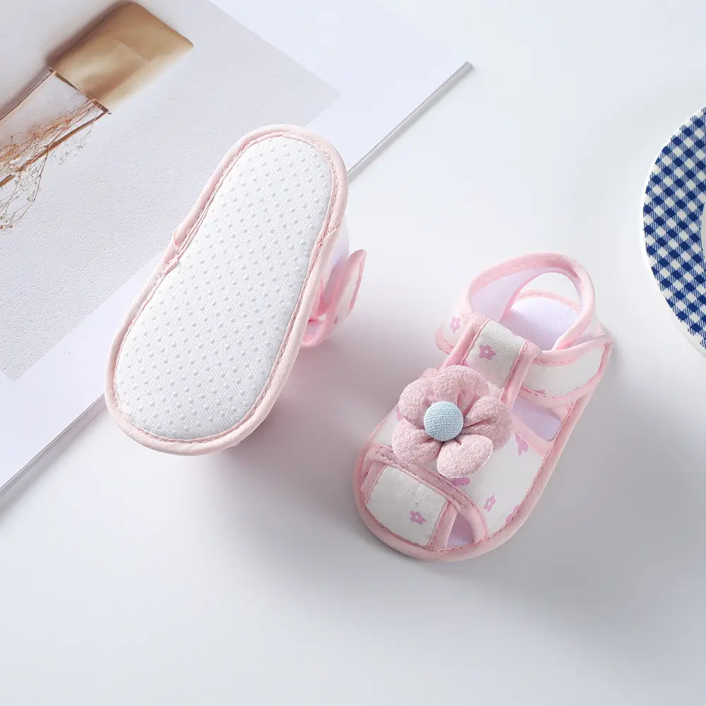 Pink Floral Baby Sandals for Girls 3-6Y
