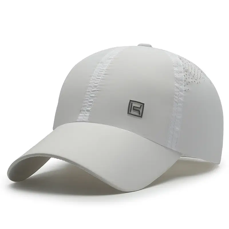 Men's White Baseball Cap with Logo