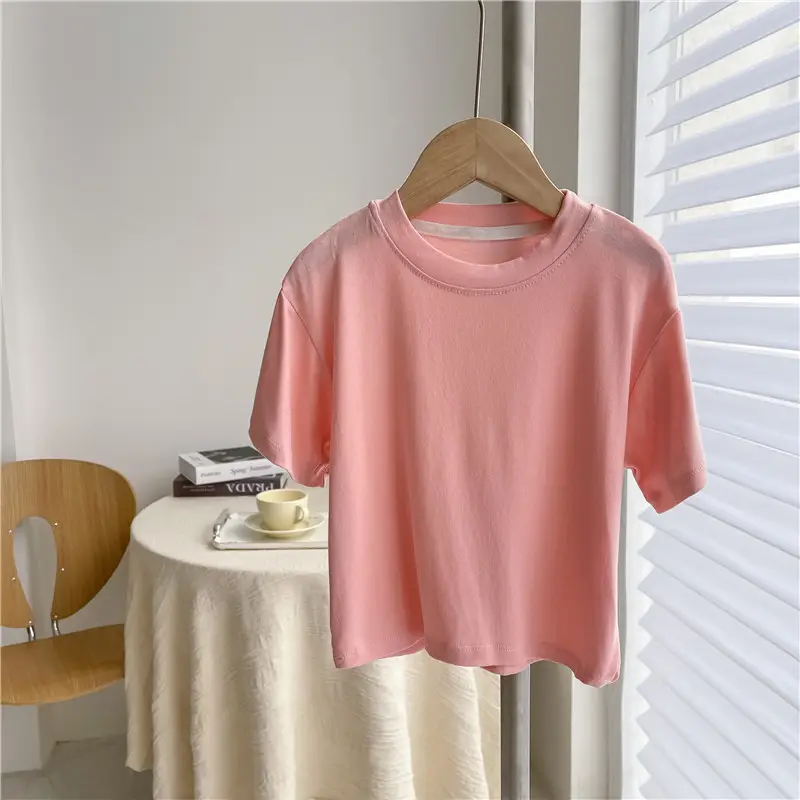 Pink Round Neck T-Shirt for Boys Summer Wear