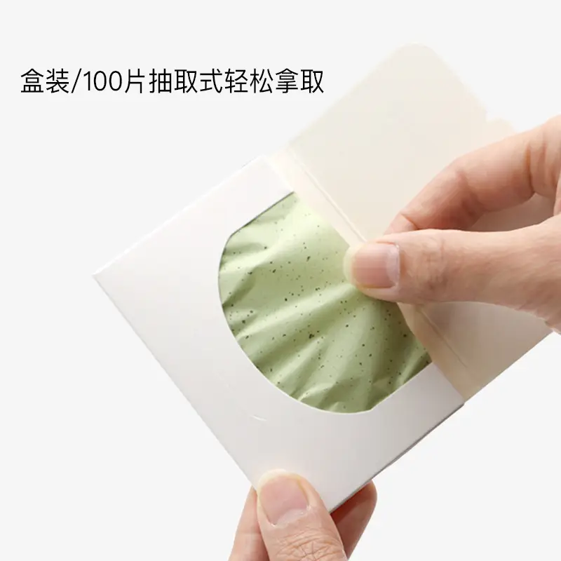 Green Facial Oil Absorbing Sheets 100 Pcs