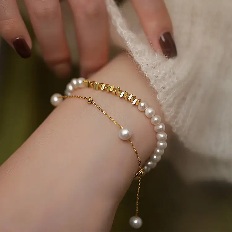 Broken Silver Pearl Bracelet for Girls Wholesale — feature 1