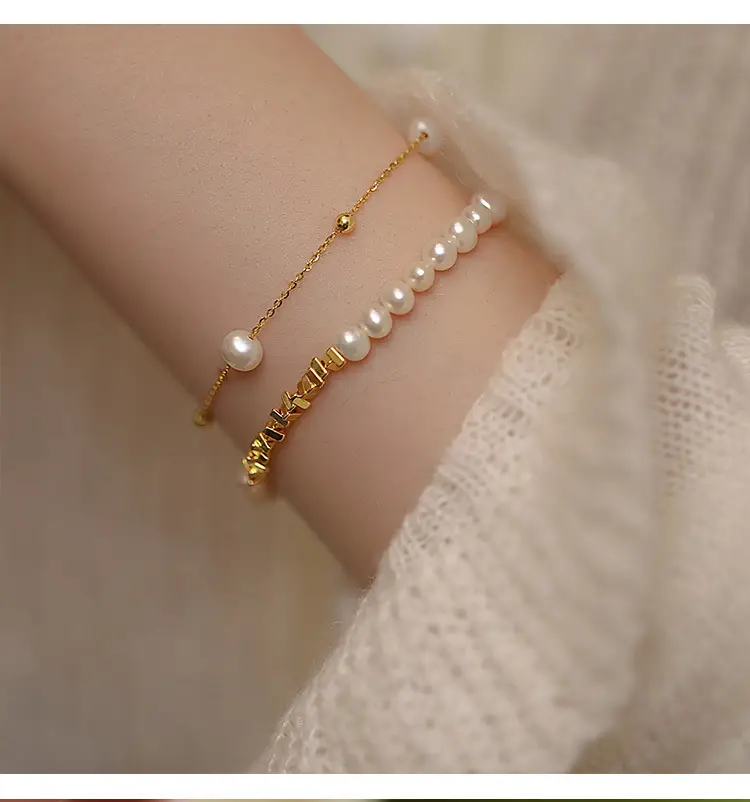 Broken Silver Pearl Bracelet for Girls Wholesale — feature 7
