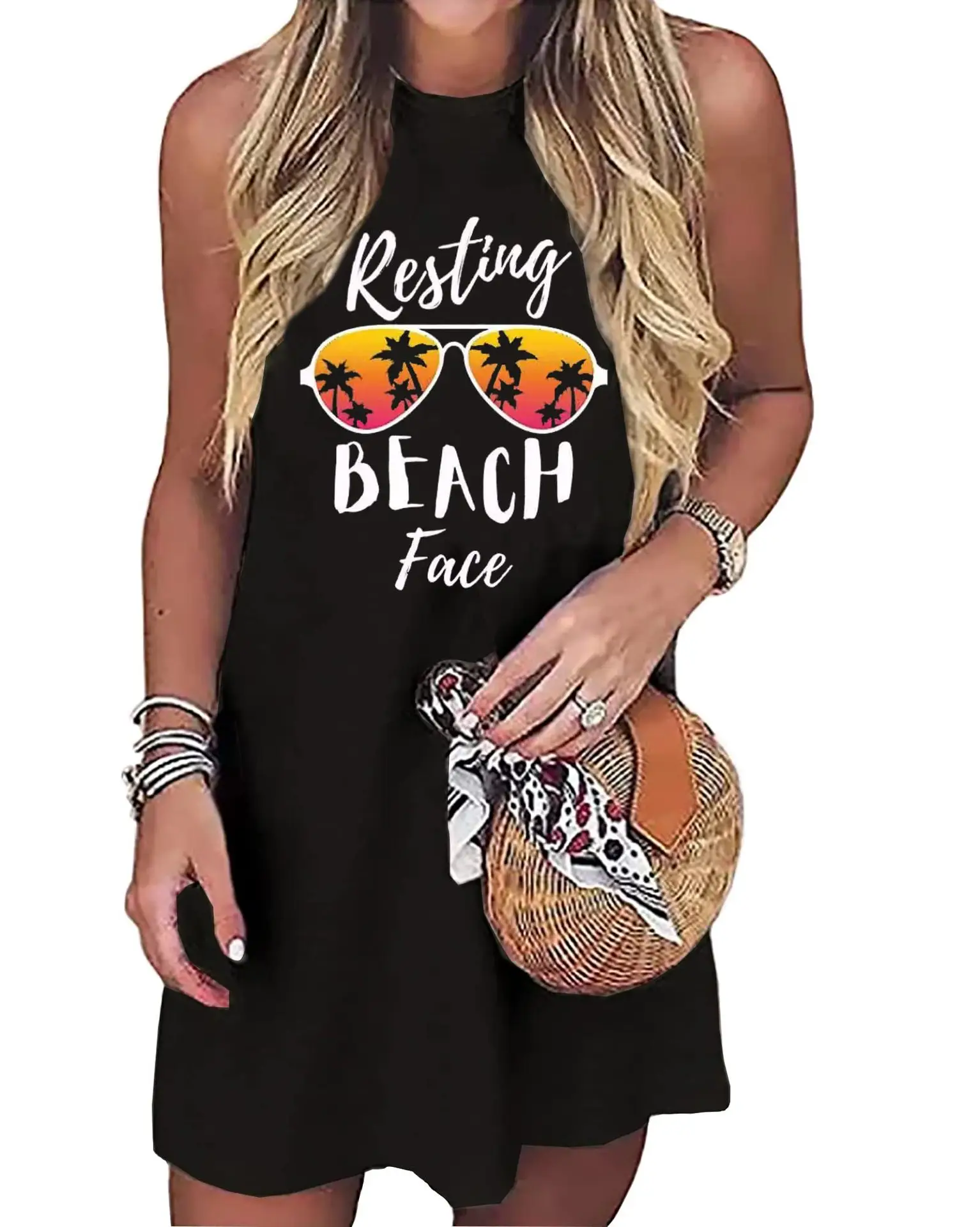 Women Sleeveless Beach Wrap Vest with American Flag Design — feature 14