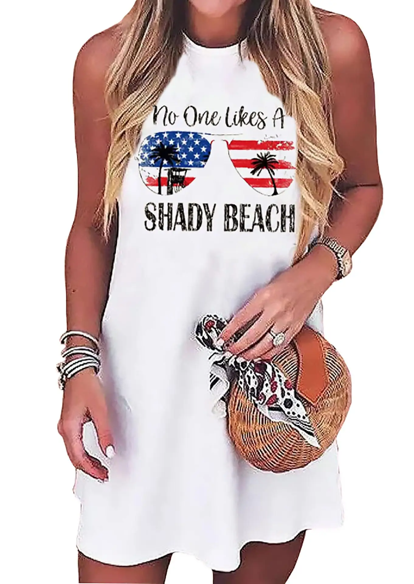 Women Sleeveless Beach Wrap Vest with American Flag Design — feature 16