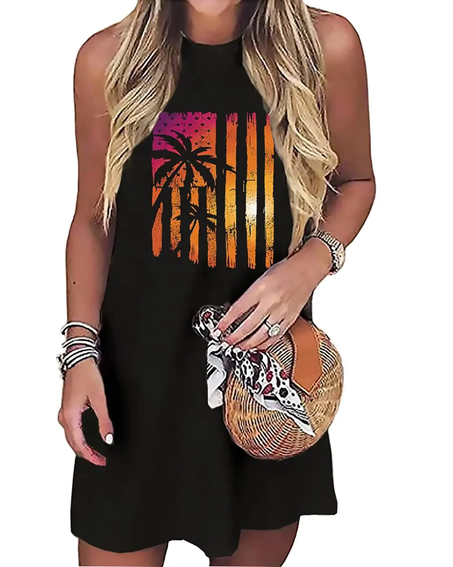 Women Sleeveless Beach Wrap Vest with American Flag Design — feature 6