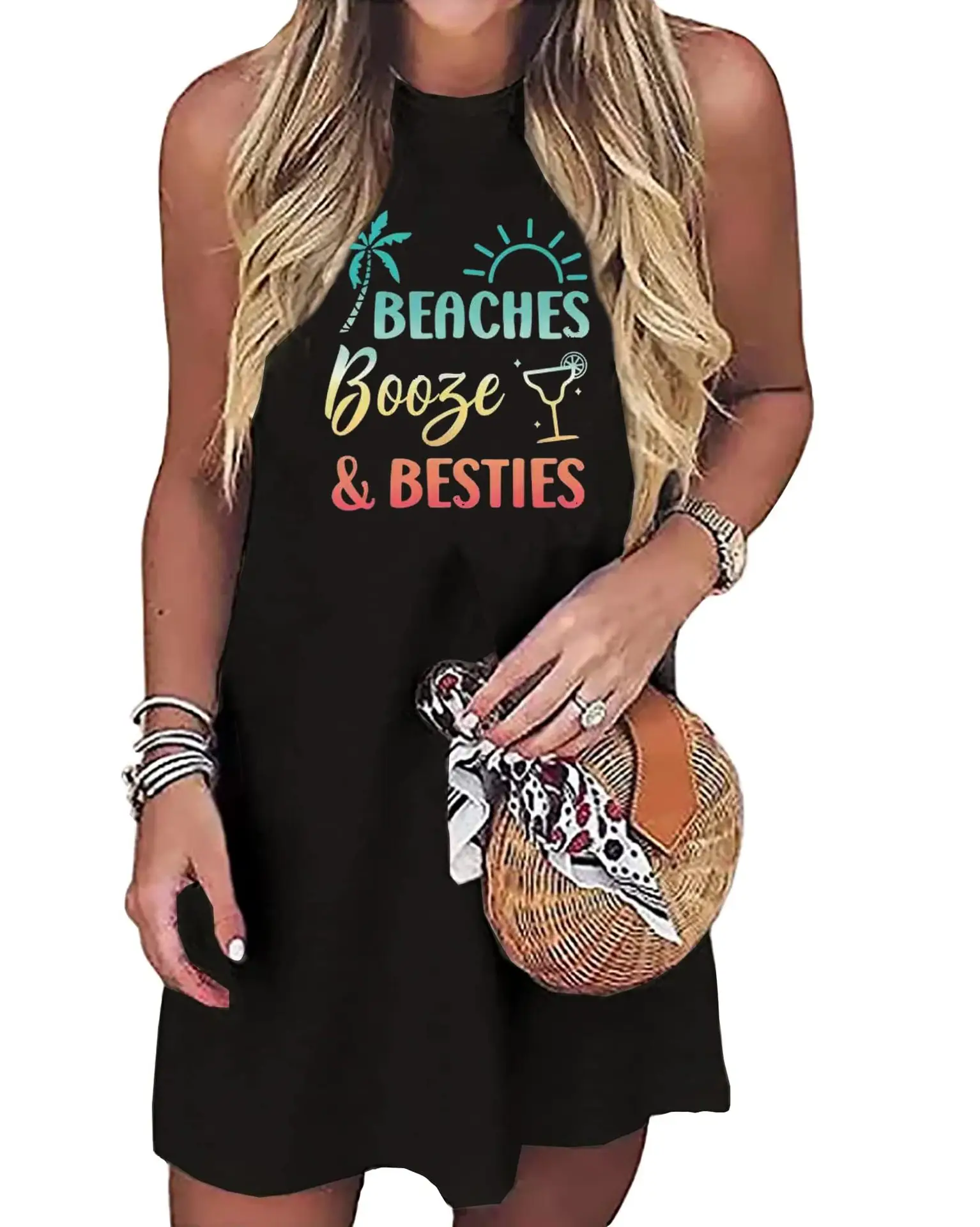 Women Sleeveless Beach Wrap Vest with American Flag Design — feature 8