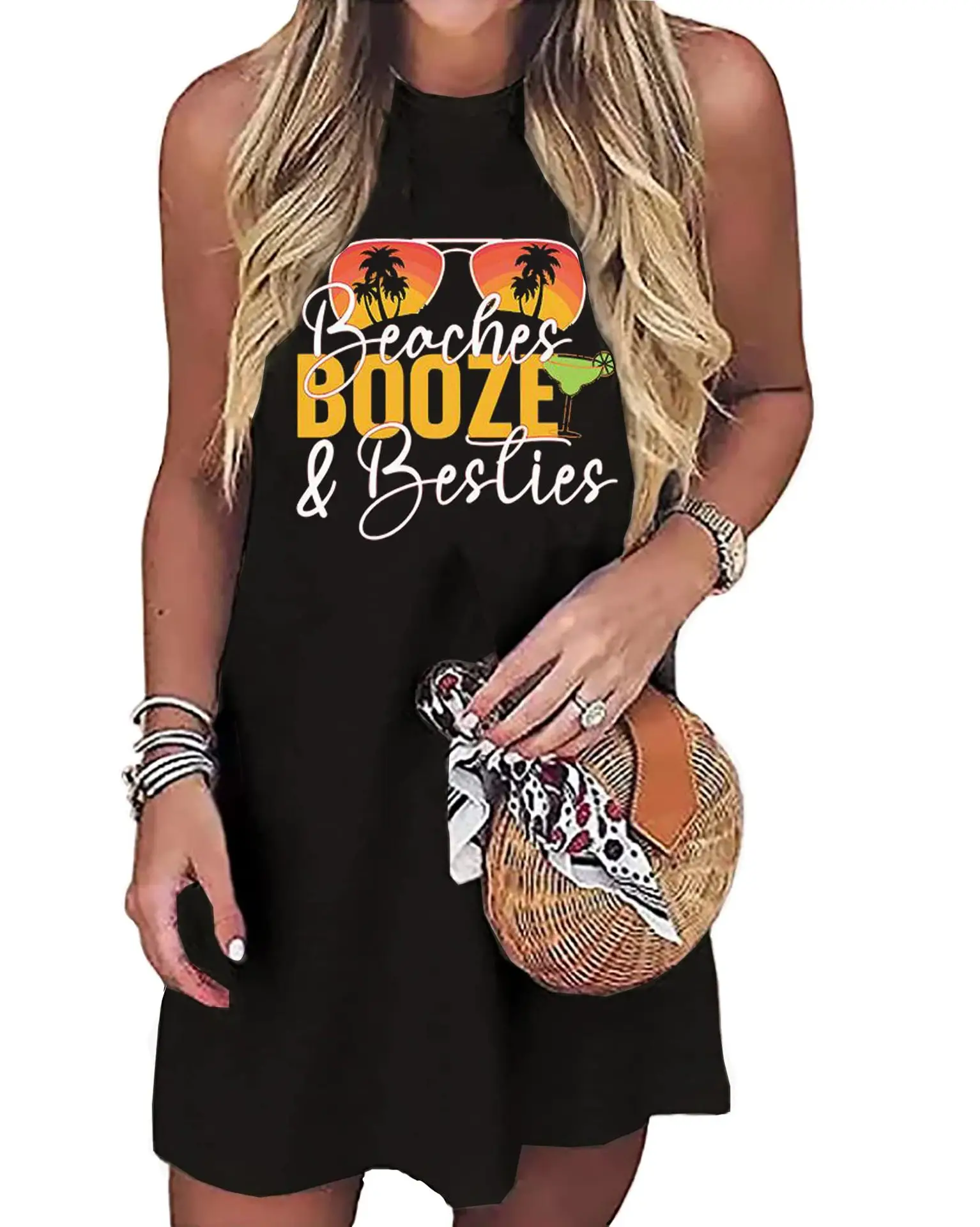 Women Sleeveless Beach Wrap Vest with American Flag Design — feature 9