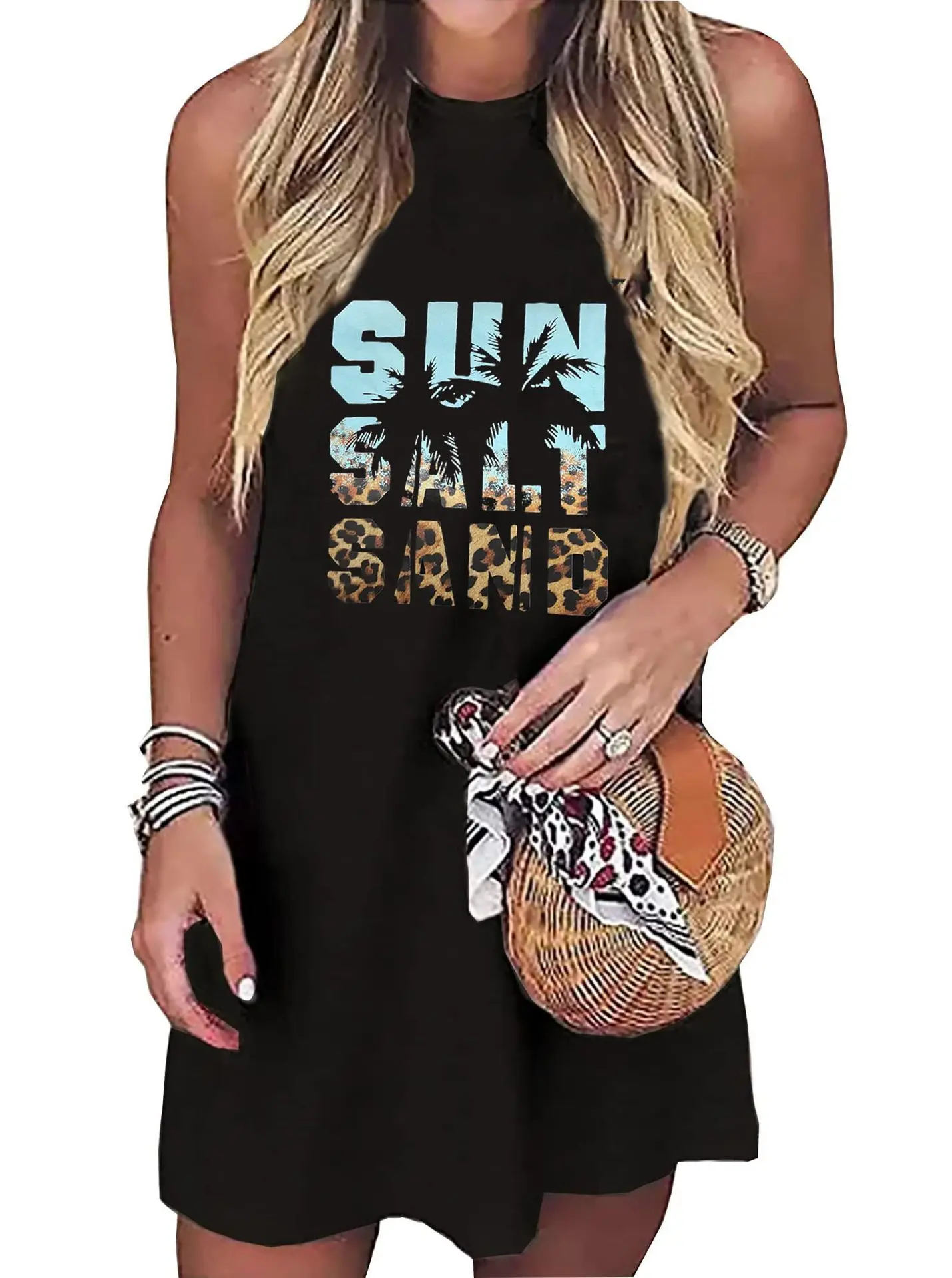 Women Sleeveless Beach Wrap Vest with American Flag Design - Image 3