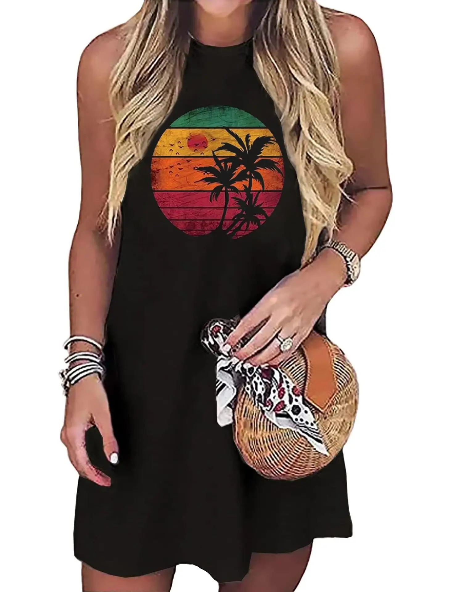 Women Sleeveless Beach Wrap Vest with American Flag Design - Image 5