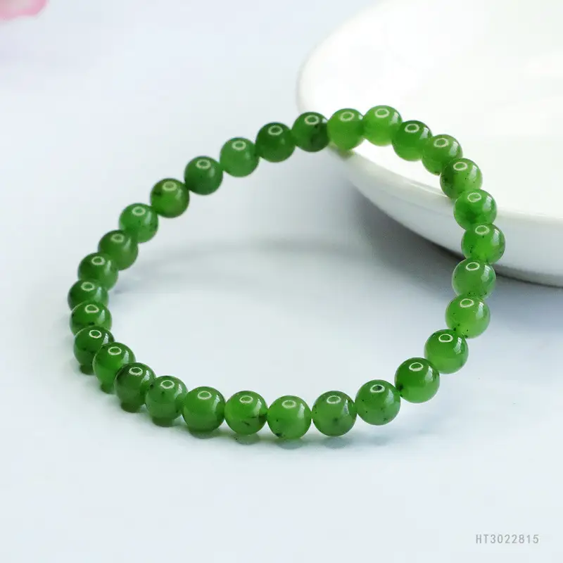 Green Jade Bracelet with Japanese Embellishments - Image 4