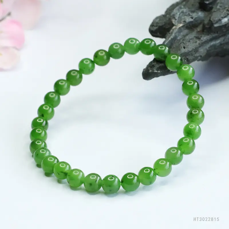 Green Jade Bracelet with Japanese Embellishments - Image 5