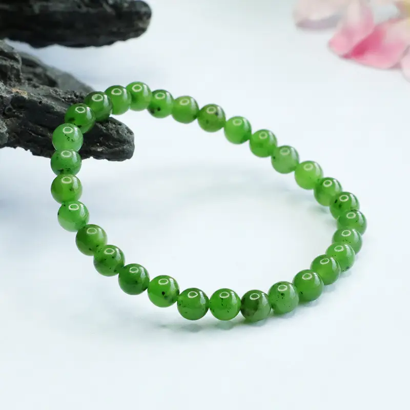 Green Jade Bracelet with Japanese Embellishments — feature 13