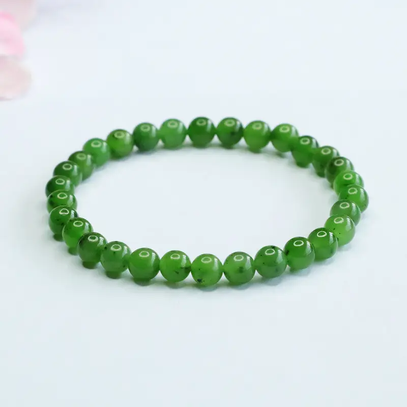 Green Jade Bracelet with Japanese Embellishments — feature 7