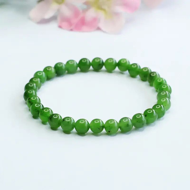 Green Jade Bracelet with Japanese Embellishments — feature 8
