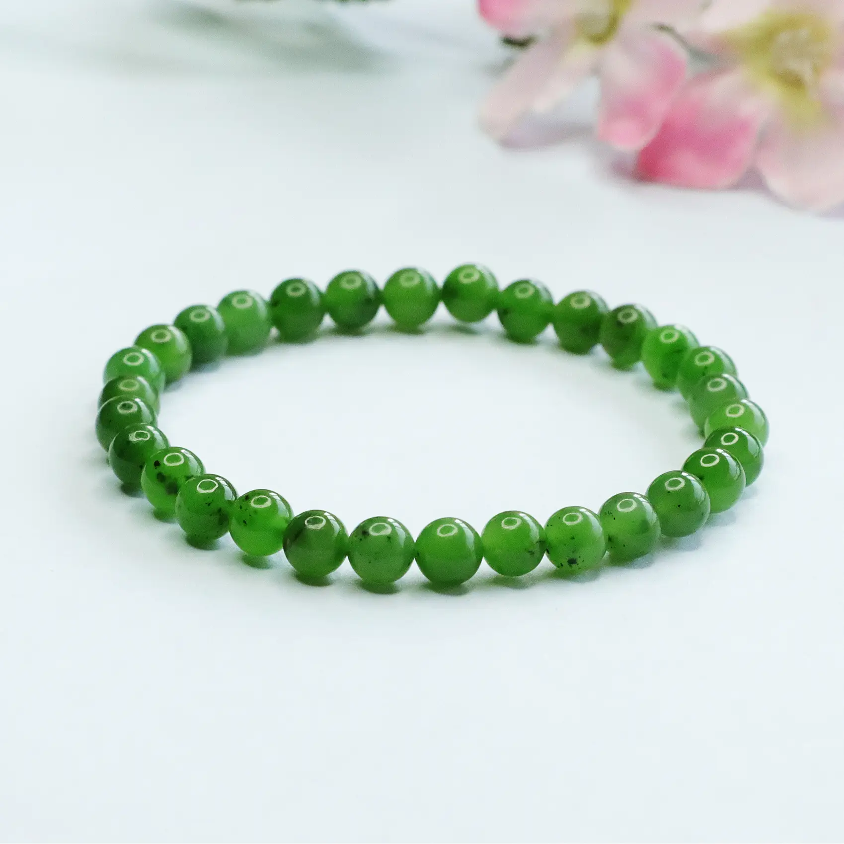 Green Jade Bracelet with Japanese Embellishments — feature 9