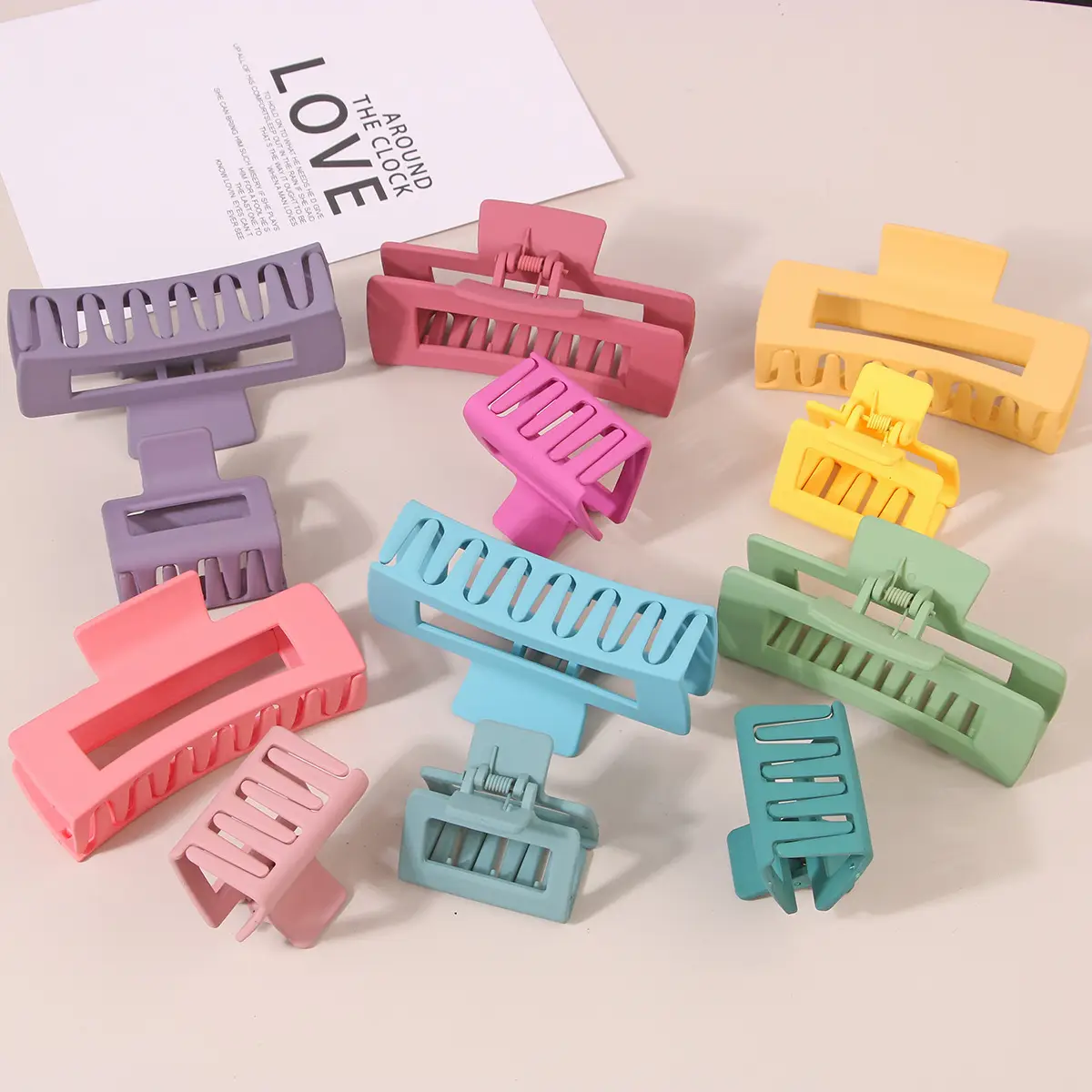 Extra Large Frosted Shark Hair Grab Clips Set — feature 20