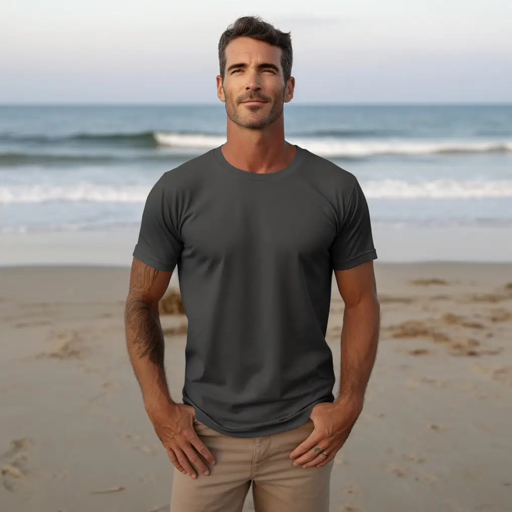 Men Cotton Round Neck T-Shirt 160g Loose Fit - Image 8