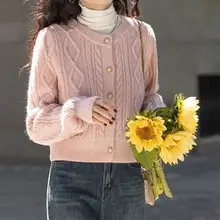 2025 Green Twist Knitted Cardigan Women — feature 11
