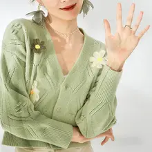 2025 Green Twist Knitted Cardigan Women — feature 17