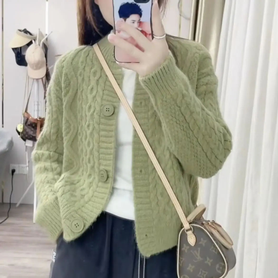 2025 Green Twist Knitted Cardigan Women — feature 22