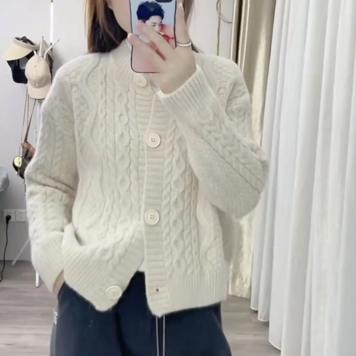 2025 Green Twist Knitted Cardigan Women — feature 26