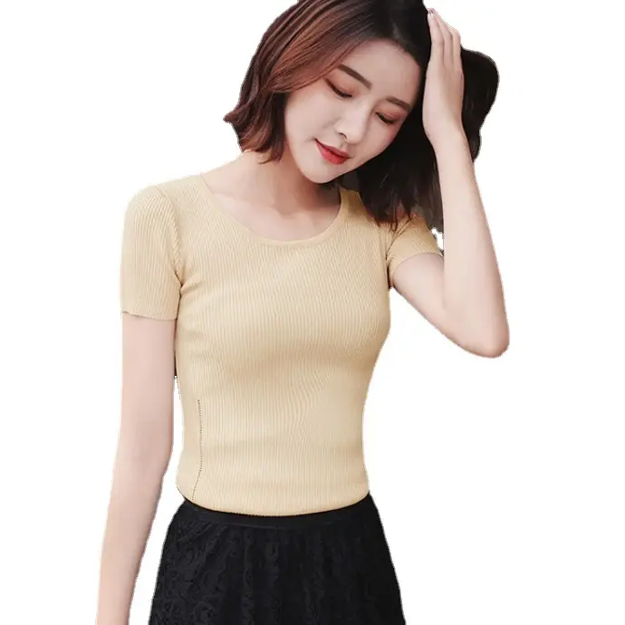 2024 New Summer Thin Ice Silk Slim-fit Crewneck T-shirt - Image 10